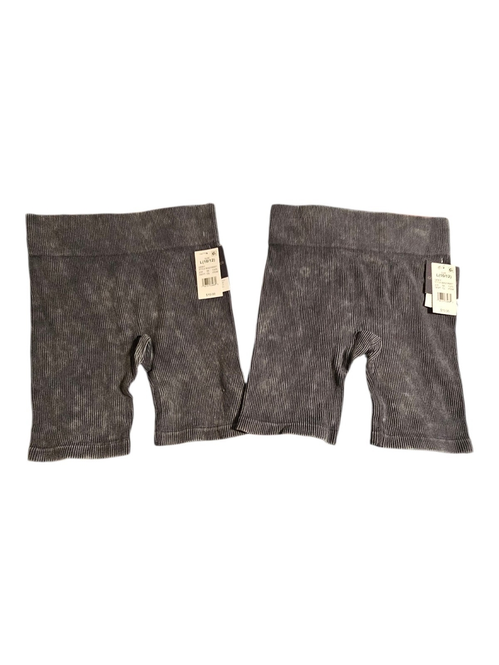 Grayson Threads Charcoal Ribbed Bike Shorts - Pair